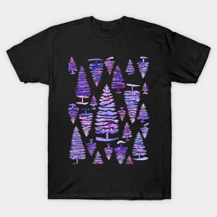 Cosmic pines watercolor pattern T-Shirt